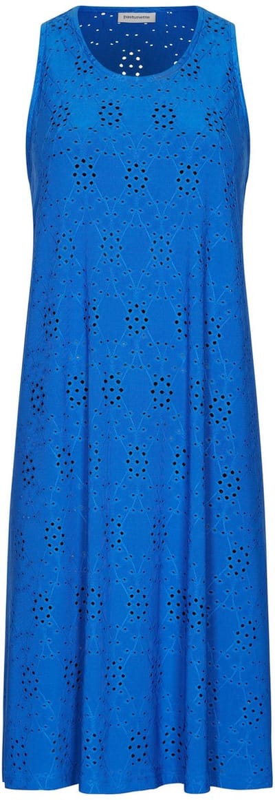 Pastunette - Jurk - Aqua Flora - Mouwloos - Blauw - Maat 36