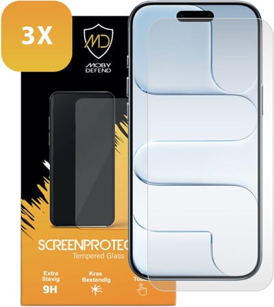 3-Pack MobyDefend Screenprotectors - Geschikt voor iPhone Air Case-Friendly Screensavers - Gehard Glas