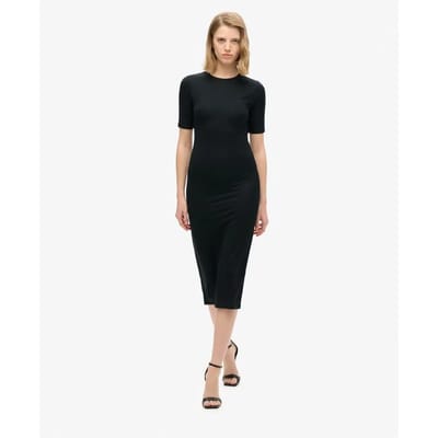 Superdry - Jersey midi-jurk met korte mouwen - Dames - Jurken