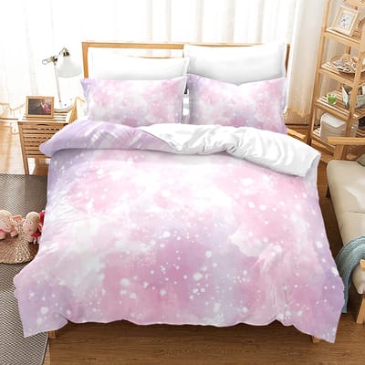 Regenbooggradiënt wolk dekbedovertrekset kleurrijke print beddengoed set voor meisjes vrouwen slaapkamer decoratieve sprei AU Double 180x210cm