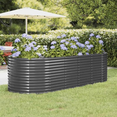 vidaXL - Plantenbak - 249x100x68 - cm - gegalvaniseerd - staal - antracietkleurig