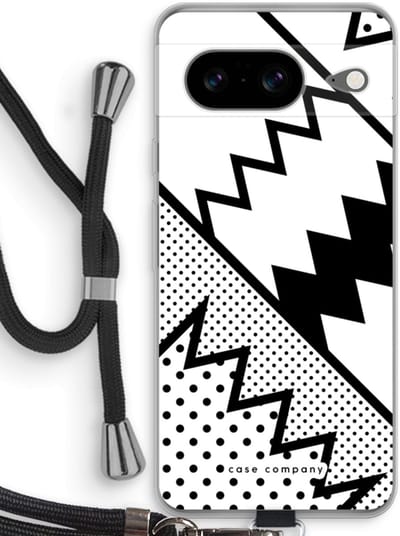 Case Company® - Hoesje met koord geschikt voor Google Pixel 8 hoesje met Koord - Pop Art #5 - Telefoonhoesje met Zwart Koord - Bescherming aan alle Kanten en Over de Schermrand