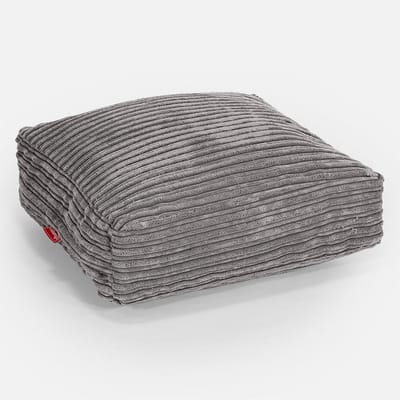Luxe Jumbo Corduroy Vloerkussen 55x55cm Grijs - Extra Zacht en Duurzaam