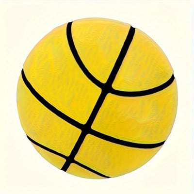 Stille 7 Inch Silent Basketbal - Zeer elastisch PU-materiaal voor binnenspelen, perfect cadeau voor Kerstmis, Thanksgiving, Halloween en verjaardagen geel