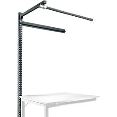 Opbouwframe met giek, Aanbouwtafel STANDAARD werktafel-/werkbank UNIVERSAL/PROFI, 1250 mm, antraciet