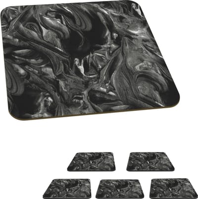 Onderzetters voor glazen - Verf - Patronen - Marmer print - 10x10 cm - Glasonderzetters - 6 stuks