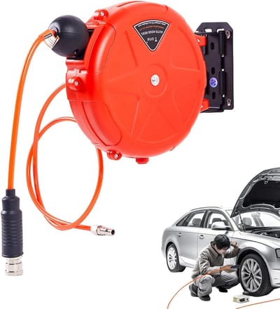Intrekbare Luchtslanghaspel - Automatische Slangoproler - Werkplaats Organiseren - Robuust ABS Materiaal - 10 m - Rood