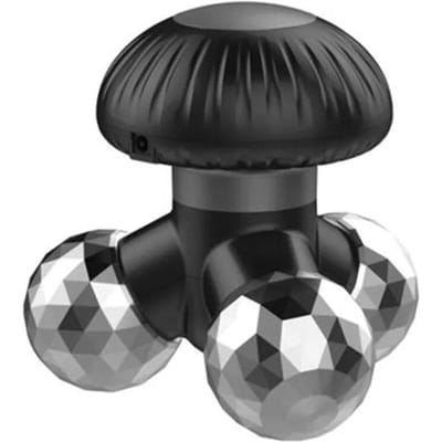 Masseur vibrant électrique portatif, 3 têtes de Massage à pétrir, pour le corps, les épaules, le cou, Mini masseur de Relaxation noir