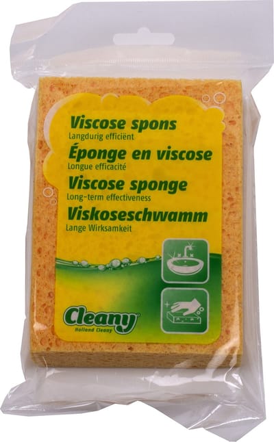 Cleany - Super absorberende Viscose Spons - M -100% Cellulose - Afmeting: 14 x 9,5 x 3 cm.