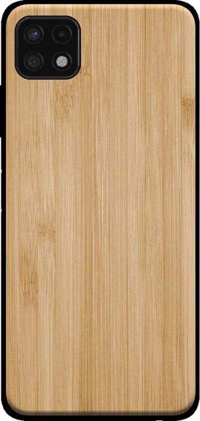 Smartphonica Telefoonhoesje voor Samsung Galaxy A22 5G met houten look - backcover bamboo kunsthout hoesje - Bruin geschikt voor Samsung Galaxy A22 5G