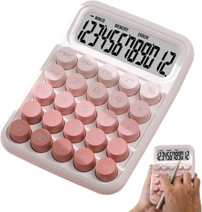 Kinder Rekenmachine - Leuke Bureau Rekenmachine - School en Thuis - Ergonomisch Ontwerp - 11 x 15.5 cm - Roze