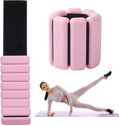 YYchan Enkelgewichten en Polsgewichten - Enkel en Pols gewichten - handgewichten - Fitness Pilates - 2 x 450 g (2* 1 lbs) - Verstelbaar - Fitness Pilates - Wrist & Ankle Weights - Ankle Strap - Gewichtsmanchetten - Roz