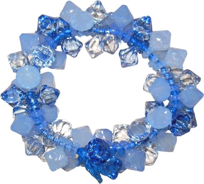 Armband bolletjes&diamantjes blauw