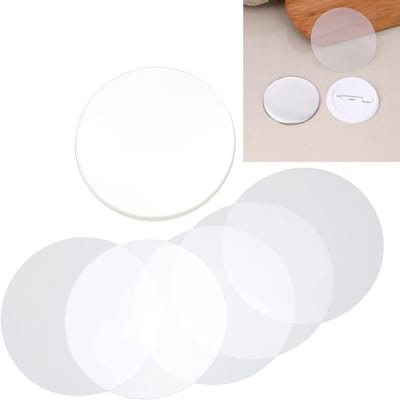 100 Stuks Badge Films - Transparante PVC Ronde Beschermfilms voor Badges, Cirkelvormige Film Covers, Perfect voor Identificatie en Evenementen