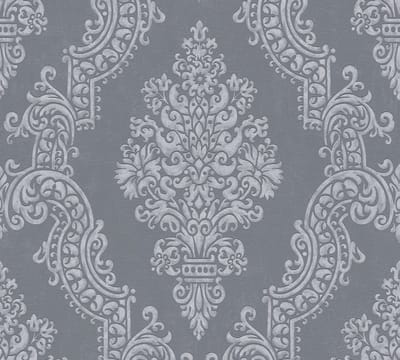 BAROK ORNAMENTEN BEHANG | Klassiek - Antraciet Grijs Zilver - A.S. Création Pure Elegance