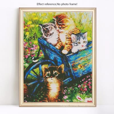 Diamant mosaïque vente animaux diamant peinture pleine ronde arrivée chat photos 20X30 yellow