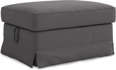 Voetenbankhoes - Poefhoes Krukhoes - Meubelbescherming - Handgemaakt Katoen - 82 x 62 x 44 cm - Donker Grijs