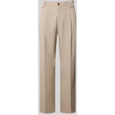 Stoffen broek met persplooien en steekzakken