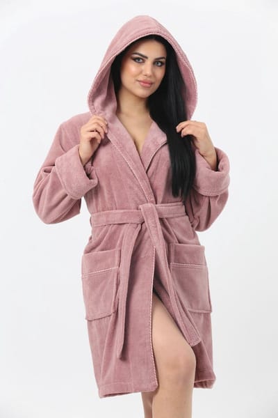 Dames Badjas Sisi / Pudra kleur / maat XXL
