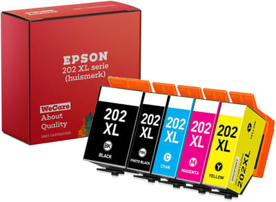 5-pack | Geschikt voor Epson 202 / 202XL inktcartridges - Multipack 5 Inktpatronen - XP6000 - XP6005 - XP6100 - XP6105