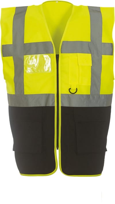 Yoko Signalisatie multifunctioneel executive vest YHVW801 - Hi Vis Yellow / Black - S