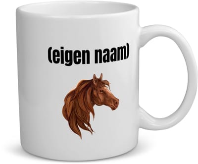 Akyol - paardenkop met eigen naam koffiemok - theemok - Paarden - paarden liefhebbers - iemand die houdt van paarden - verjaardag - cadeau - kado - 350 ML inhoud