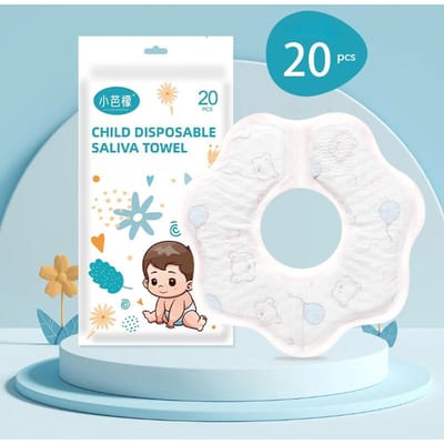 Wegwerp slabben voor baby's 360° Roterend Zachte Baby Kwijlslabbers Waterdicht & Vlekbestendig Reis Papieren Slabben voor Baby's Jongens Meisjes white