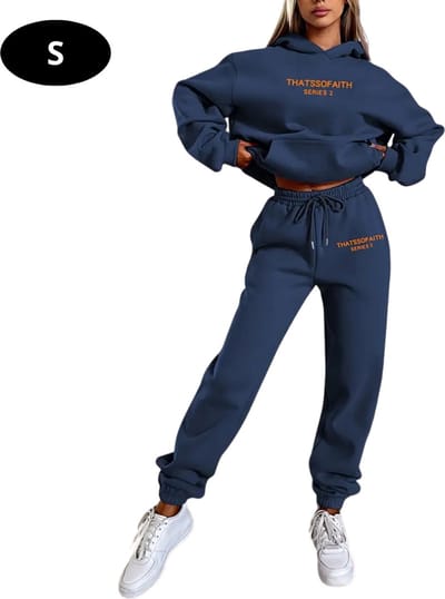 Livano Joggingpak Dames - Huispak - Volwassenen - Trainingspak - Comfortabel - Jogging Pak - Joggingsbroek - Marineblauw - S