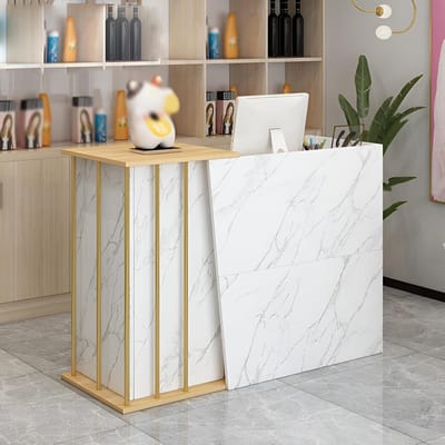 Receptie Bureau - Toonbank Balie - Zakelijke Transacties - Multifunctioneel Ontwerp - 100 x 40 x 90 cm - Marmerlook