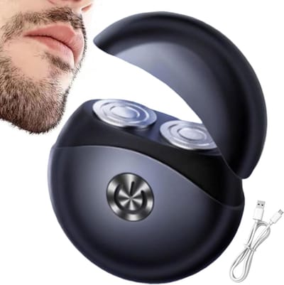 Mini Trimmer - Elektrisch Scheerapparaat - Gezichtsverzorging - Dubbele Ringsnijder - Compact Formaat - Zwart