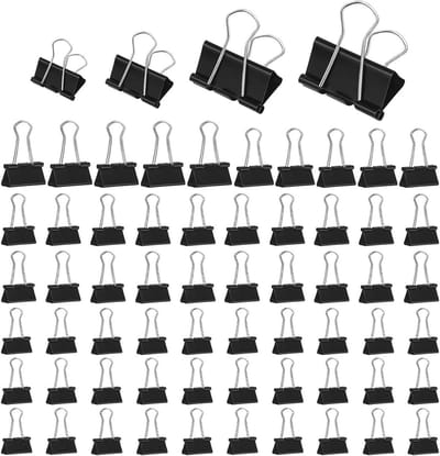 Metalen paperclips en foldback nietjes set - 110 stuks in diverse maten - Multifunctionele kantoorbenodigdheden