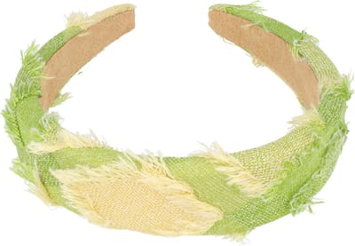 Haarsoires Haarband Diadeem 3cm – Dik Gevuld – Geweven – Geel Groen