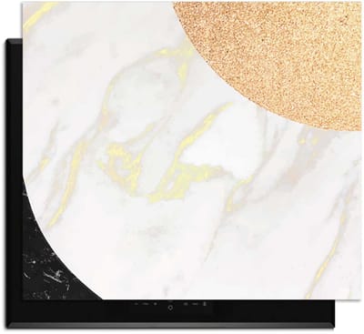 KitchenArt - Marble Chic - Inductie Beschermer - 52x35 cm - Kookplaat Beschermer - Luxe Afdekplaat Inductieplaat - Anti-slip & Oprolbaar - Beschermmat Inductiekookplaat