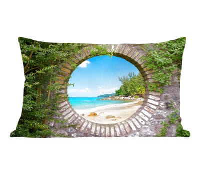 Sierkussens - Kussentjes Woonkamer - 50x30 cm - Strand - Zee - Doorkijk - Zomer