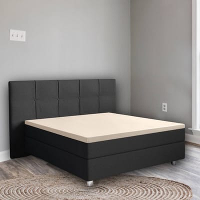 Droomtextiel Hoeslaken Topper - 100% Katoen Satijn 90x220 cm - Tot 12 cm Matrashoogte - Perfecte Pasvorm - Zand