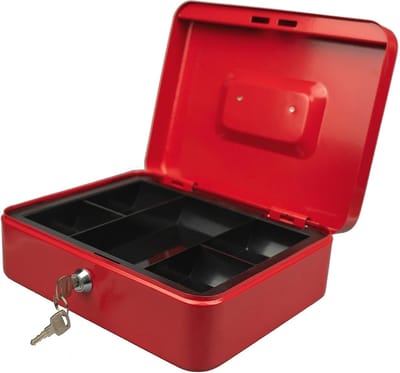 Petty Cash Box 8" - Veilige Opslag voor Losse Verandering met 2 Sleutels en Verwijderbare Lade