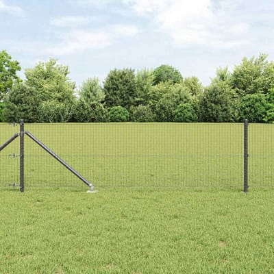 vidaXL - gelast - draadhek - met - grondpennen - 100 - x - 0,8 - m - PVC-gecoate - Staal