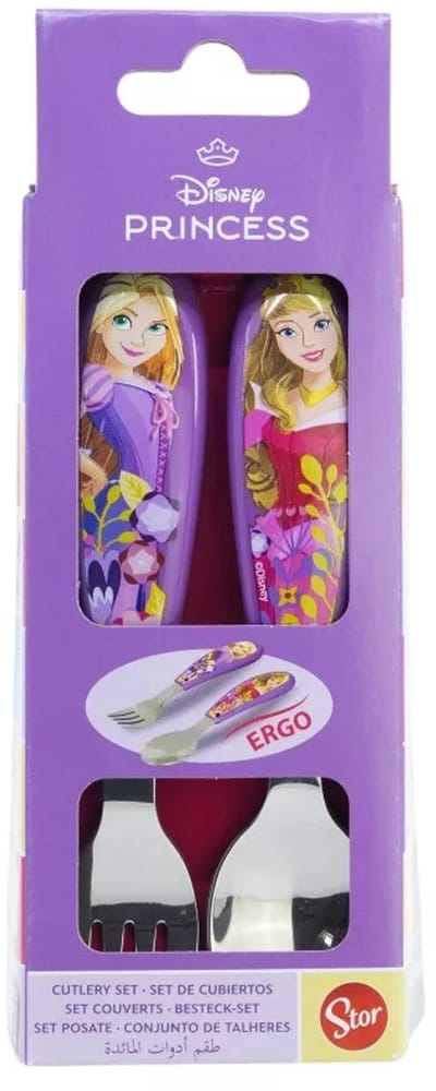 Disney Princess - Bestekset Kind – 2-delig – Lepel & Vork – Veilig Leren Eten – Roestvrijstaal – Meisjes