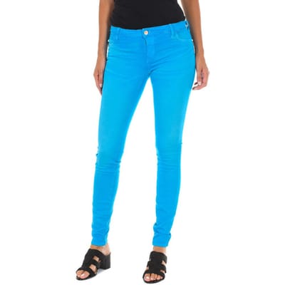 Lange denim broek gedragen effect met elastische stof 10DB50210-G272 vrouw