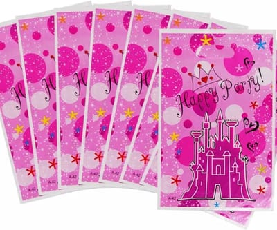 Akyol - Uitdeelzakjes prinsessenkasteel | 10 stuks | Traktatie zakjes voor Uitdeelcadeautjes | Uitdeelzakjes Kinderfeestje | Kinderen | Cadeau | Verjaardagen | roze | kasteel | birthday | prinses