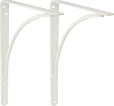 AMIG Plankdrager/planksteun van metaal - 2x - gelakt wit - H200 x B150 mm - boekenplank steunen - tot 75 kg