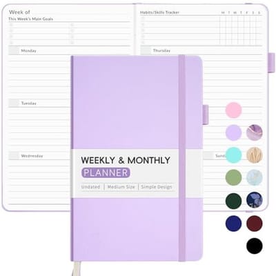 Ongedateerde weekplanner 2024 - Vereenvoudigde wekelijkse en maandelijkse kalenderplanner