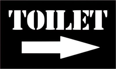 Djemzy - toilet bordje - wc bordje - toilet bordje met pijl naar rechts - 6 mm mdf - hout