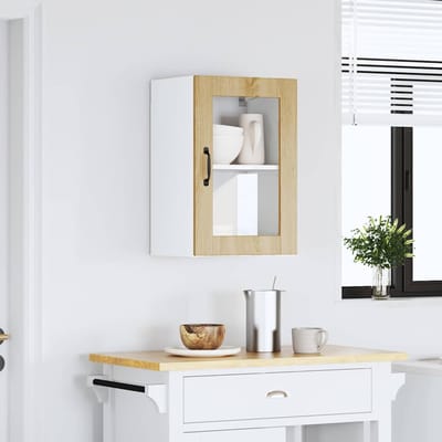 vidaXL - Keukenbovenkast - met - glazen - deur - Porto - sonoma - eikenkleurig