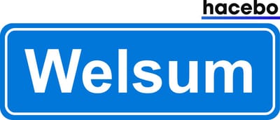 Hacebo - Plaatsnaam Sticker - 29x10 CM - Welsum sticker - Verkeersborden sticker - grappige cadeaus - Welsum