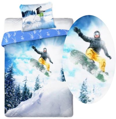 Dekbedovertrek Set 160x200cm Katoen Snowboard Winter Sport