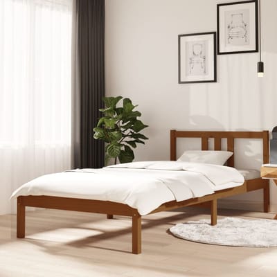 vidaXL - Bedframe - massief - hout - honingbruin - 90x200 - cm