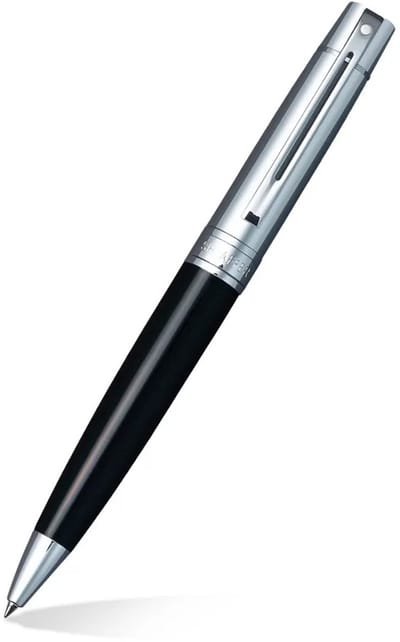 Sheaffer balpen giftset - 300/G9314 - glossy black chrome plated - met visitekaarthouder