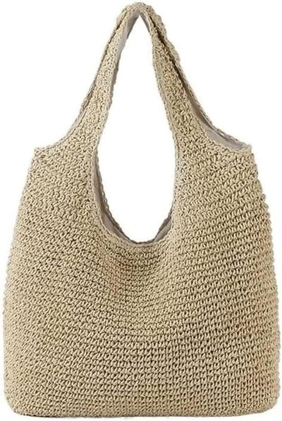Rieten Tas - Strandtas Vlechtwerk - Zomerse Uitjes - Handgemaakt Ontwerp - 33x27x11 cm - Natuurlijk