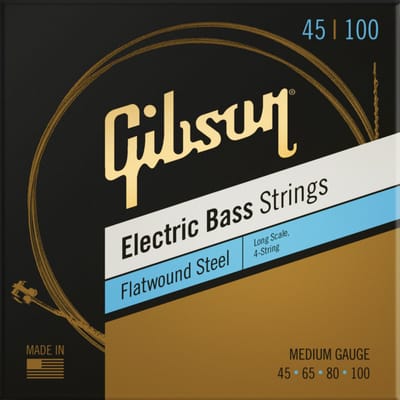 Gibson Flatwound Electric Bass Strings Long Scale Medium Gauge - Snarenset voor 4-string basgitaar